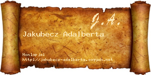 Jakubecz Adalberta névjegykártya